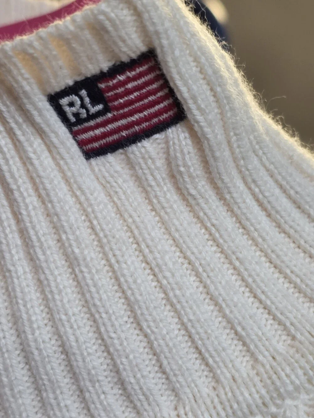 Polo Ralph Lauren cream ribbed